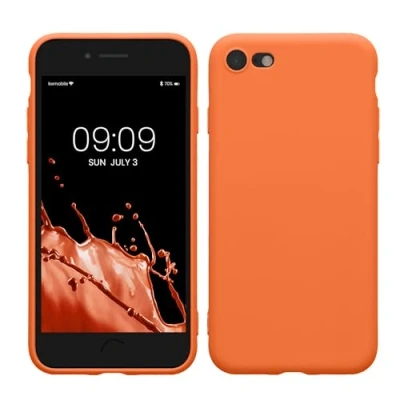 Immagine di kwmobile Custodia Compatibile con Apple iPhone SE (2022) / (2020) 8 7 Cover Back Case per Smartphone in Silicone TPU Protezione Gommata albicocca calda