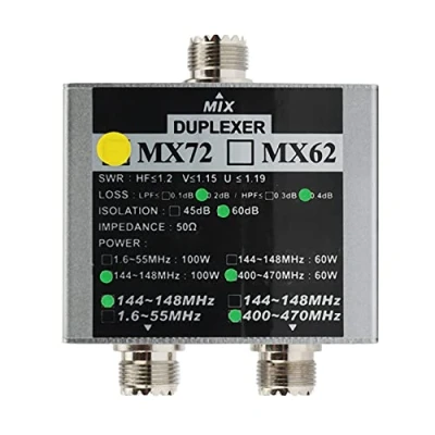 Immagine di Qutsvosh HF Walkie Talkie Ham VHF UHF Band Amateur Two Way Radio Antenna Combiner MX72 60 100W Lineare Duplexer