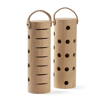 Immagine di VOLT Tube shaker Set in legno di faggio, 15 x 5 cm, con custodia inclusa, colore: Marrone