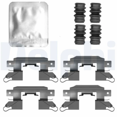 Immagine di DELPHI LX0802 Kit accessori, Pastiglia freno MITSUBISHI: Mirage / Space Star Hatchback