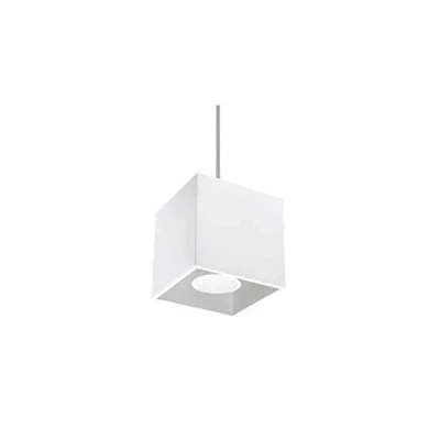 Immagine di SOLLUX lighting Quad 1 Lampada a sospensione Design moderno con paralume rettangolare In alluminio lampadina GU10 sostituibile, x 40 W Bianco, 10 110 cm