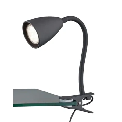 Immagine di Trio Lampada a morsetto Wanda 202620132, metallo nero opaco, escl. 1x GU10, braccio flessibile