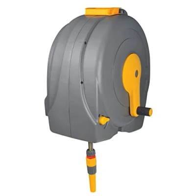 Immagine di Hozelock Fast Reel 2496R0000 40 m 1/2 pollice 1 pz. Grigio, Giallo Avvolgitubo automatico da giardino