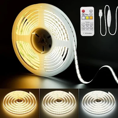 Immagine di PAUTIX striscia LED COB USB bianca CCT sintonizzabile 2M 640LEDs/M, 5V Dimmerabile 2700K 6500K TV retroilluminazione CRI90+,luce a nastro per illuminazione fai da te la casa