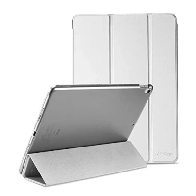 Immagine di ProCase iPad Air (3rd Gen) 10.5&quot; 2019 / Pro 2017 Custodia Ultra Sottile e Leggero Supporto Auto Svegliati/Sonno, Cover Posteriore Traslucida per Argento