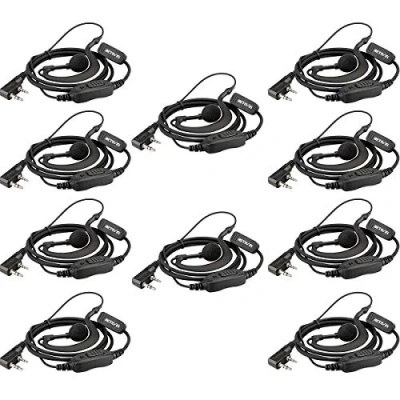 Immagine di Retevis RE3120 Walkie Talkie Auricolare, C Tipo Cuffie Compatibile con Radtel JUCJET RT24 RT668 RT27 RT622 RT15 RT619 RB628 Baofeng BF 888S KENWOOD ESYNiC Ricetrasmettitore (10 Pezzi)