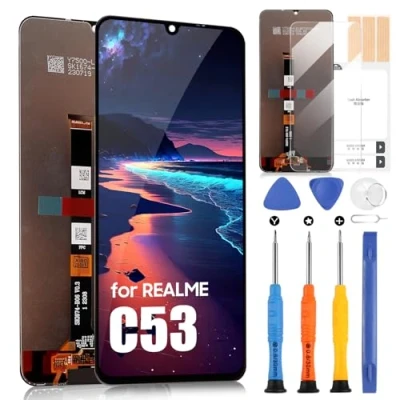 Immagine di LCD Schermo per OPPO Realme C53 Display 2023 RMX3762 Sostituzione dello Touch Screen Digitizer Full Assembly con Riparazione Kit (Nero, 6,74&quot;)