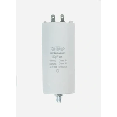 Immagine di EDI TRONIC condensatore di avviamento per motore, 50µF 450V presa M8 con connettore piatto 6,3mm