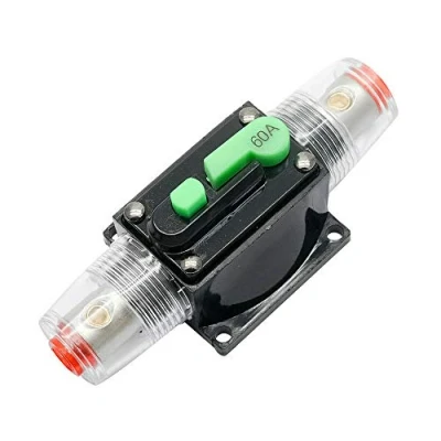 Immagine di Interruttore Automatico per Auto,12 V 48 Fusibile di ripristino dell&#039;interruttore,portafusibili, blocco fusibili in linea auto audio, sistema protezione 10X4X4CM (60A)