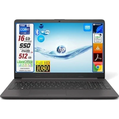 Immagine di HP Notebook 250 G9, Display Laptop 15.6&quot; Full HD, Intel Core i3 12Th, 16GB Ram DDR4, 512GB NVMe, Windows 11 Pro Portatile Pronto all&#039;Uso