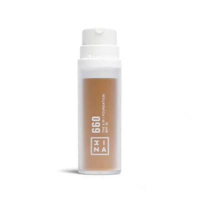 Immagine di 3INA MAKEUP The 3 in 1 Foundation 660 Abbronzatura Fondotinta con Sottotono Giallo Primer Correttore e Coprente Professionale SPF 15 Vitamina C Vegan Cruelty Free