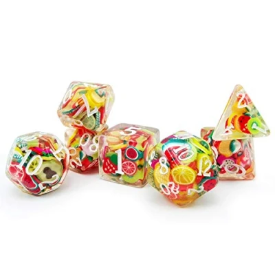 Immagine di Bescon Fruit Polyhedral Dice Set, Novelty Rpg Set of 7