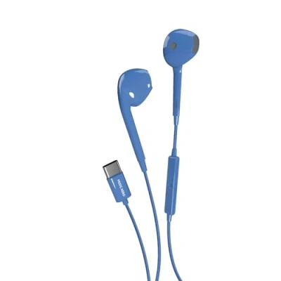Immagine di Music Hero auricolari a filo USB C, cuffiette comandi integrati, microfono, semi in ear, blu
