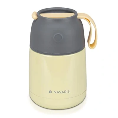 Immagine di Navaris Contenitore Termico per Alimenti Caldi e Freddi Porta Cibo Caldo Portavivande Contenitori Termici Schiscetta Termica Pranzo Termos Pasta Calda Portatile 450ml