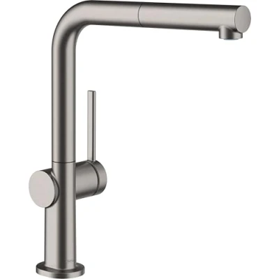 Immagine di hansgrohe Talis M54 Rubinetto da cucina con doccetta estraibile (1 getto), Miscelatore altezza bocca 270 mm, monocomando girevole, cromo nero spazzolato, 72808340