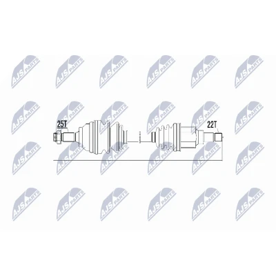 Immagine di NTY NPW CT 018 Albero motore / Semiasse Assale anteriore Sx, 595mm Cambio manuale CITROËN: Xsara Picasso, Berlingo First I