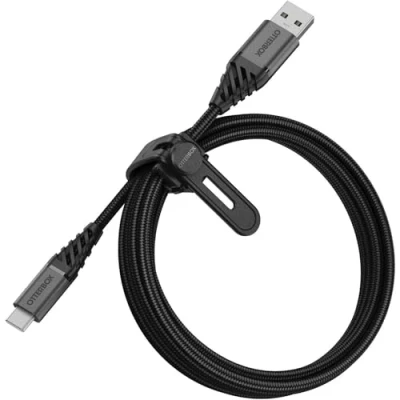 Immagine di OtterBox cavo USB a C, di ricarica Premium intrecciato e ultra resistente per Smartphone Tablet, robusto, testato pieghe flessibilità, 2M, Nero
