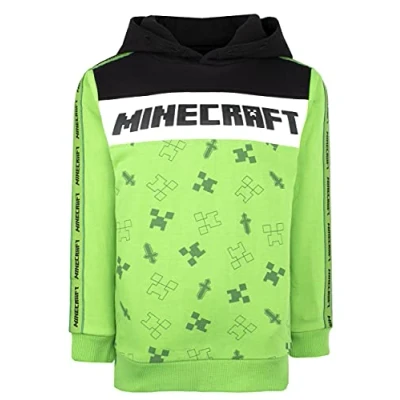 Immagine di MINECRAFT Vestiti Felpa con Cappuccio Ragazzi Verde in Cotone 100% Creeper Regali (7 8 Anni)