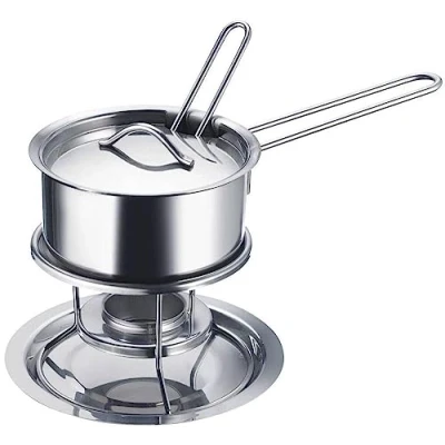 Immagine di Westmark Pentolino sciogli burro/scalda salse, Con coperchio, mestolo per salse e fornellino, Acciaio inox, Colore: Argento, 62262260