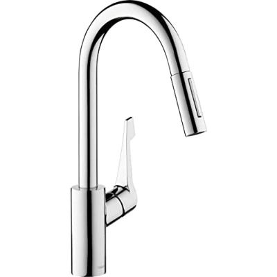 Immagine di hansgrohe Cento Rubinetto da cucina con doccetta estraibile (2 getti), Miscelatore altezza bocca, monocomando bocca girevole, cromo, 14803000