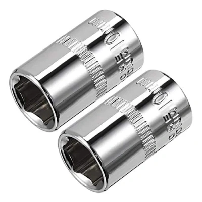 Immagine di 2 pezzi 1/4&quot; Square Drive 10 mm Cr V 6 Point Shallow Socket