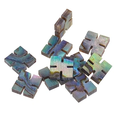 Immagine di Musiclily Pro 5mm Naturale Paua Abalone Shell Diamanti Fiocco di Neve Intarsi per Chitarra Tastiera Segnatasti Inlay Dots (Set 10)