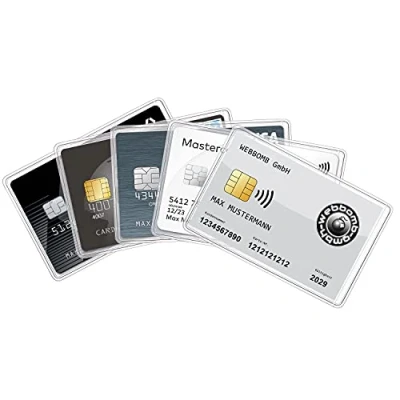 Immagine di 5 custodie per documenti d&#039;identità, carte di credito, patente guida, trasparenti, trasparente, Unisex