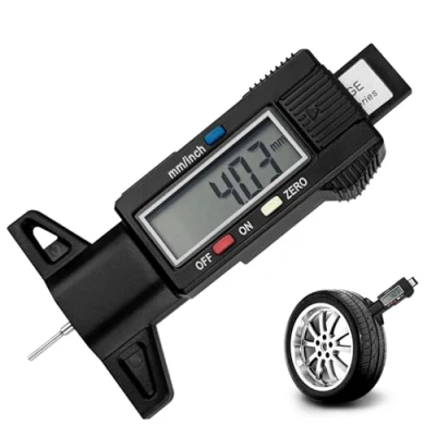 Immagine di Gvolatee Misuratore Battistrada Pneumatici, Profondimetro per Pneumatici Digitale con LCD Display, Strumento di Profondità del Automobili, Furgoni, Camion e Moto