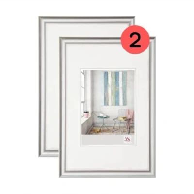Immagine di walther design argento 30 x 40 cm confezione doppia, cornice in plastica Trendstyle KP040SD