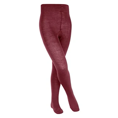 Immagine di FALKE Comfort Wool K TI lana spessi tinta unita 1 pezzo, Collant Unisex Bambini, Rosso (Ruby 8830), 152 164
