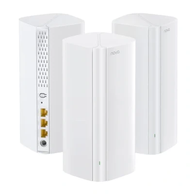 Immagine di Tenda Nova MX12 3 AX3000 Mesh Wi Fi 6 System, ampia copertura fino a 4 camere da letto, 1.7 GHz Quad Core CPU, porte LAN Gigabit, supporta Alexa, Pack