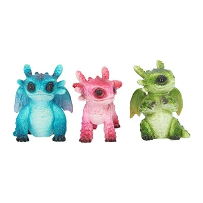 Immagine di Nemesis Now Set di 3 statuette, motivo: draghi piccoli, 8 cm, multicolore