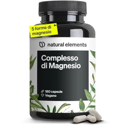 Immagine di magnesio Completo qualità premium: a base di 5 composti alta 400 mg elementare per dose giornaliera testato in laboratorio, vegano, ad alto dosaggio