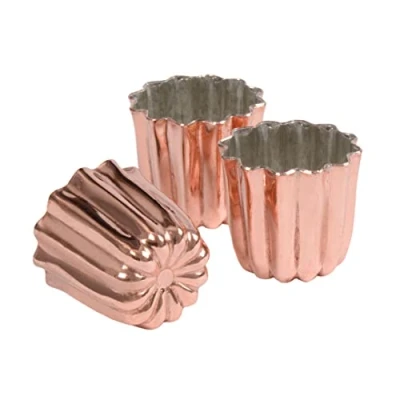 Immagine di patisse Set di 3 stampi per canalina in Rame, Diametro 5,5 cm 43187 canali, Rosso, 5.5cm