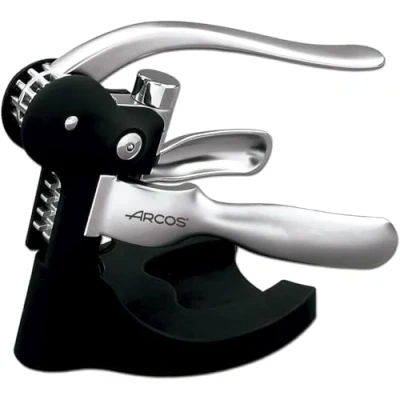 Immagine di Arcos Accessori Cavatappi Apribottiglie Lega di Zinco e Manico ABS Nero Colore Grigio