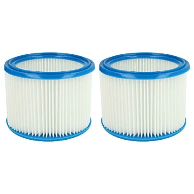 Immagine di vhbw set da 2x filtro a pieghe piatte compatibile con Makita VC2012L, VC2511, VC2512L, VC3011L, VC3012L aspiratore umido/secco cartuccia filtrante