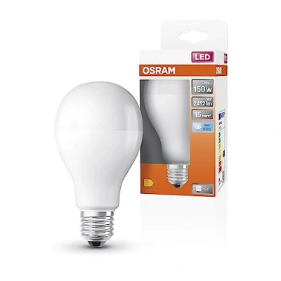 Immagine di OSRAM Lampada LED Classic a stella per presa E27, forma di pera, fr, 2452 lumen, bianco freddo, 4000k, sostituzione lampadine convenzionali da 150 W, non dimmerabile, pacchetto 6