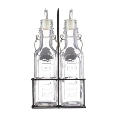 Immagine di Kilner Set di 2 bottiglie olio da 0,3 l e supporto in metallo