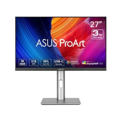 Immagine di ASUS ProArt PA27JCV Display 27&quot;, 5K Ultra HD IPS (5120x2880), HDMI, DisplayPort, Hub USB, Accuratezza del Colore ΔE &lt; 2, 100% sRGB, Nero e Argento
