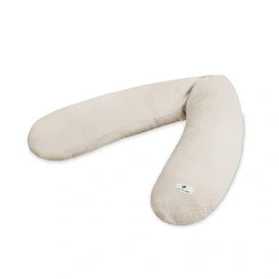 Immagine di Julius Zöllner mussola Cuscino da allattamento circa 190 cm, imbottitura in microperle EPS 42 litri, rivestimento 100% di cotone, Oeko Tex Standard 100, colore: sabbia