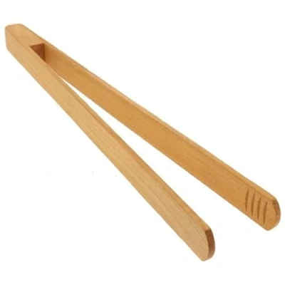 Immagine di teemando® Pinza per barbecue in pregiato legno di ciliegia, 30 cm, salsicce, bistecche e verdure
