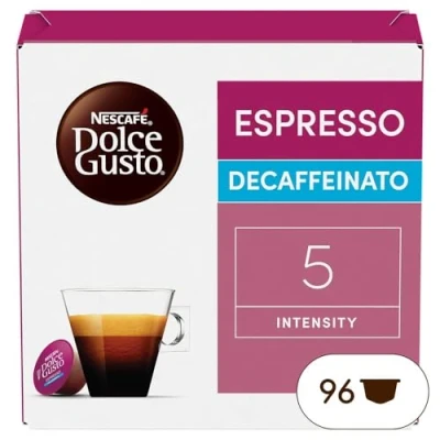 Immagine di NESCAFÉ Dolce GUSTO Espresso Decaffeinato Caffè, 6 Confezioni da 16 Capsule (96 Compatibili Nescafé Gusto)