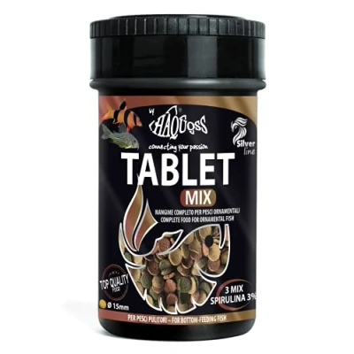 Immagine di Haquoss Tablet Mix Mangime in Pastiglie affondanti per Pesci Pulitori da Fondo e Vetro, 100 ml/36 gr