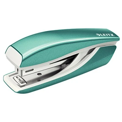 Immagine di Leitz Mini Cucitrice NeXXt WOW, Capacità fino a 10 Fogli, Design Ergonomico in Metallo, Include Punti, Blu Ghiaccio