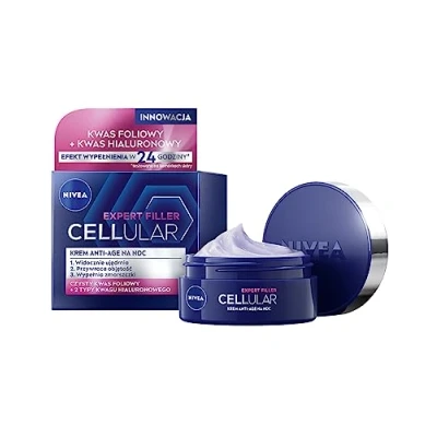 Immagine di NIVEA, Crema viso, NIVEA Hyaluron Cellular Filler + Ujędrnienie przeciwzmarszczkowy krem na noc 50ml (50 ml, notte)