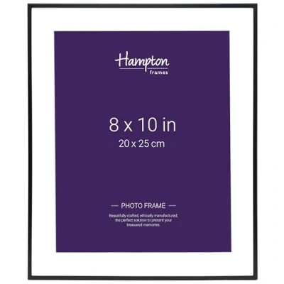 Immagine di Hampton Frames Madrid M138B80 Cornice portafoto con profilo sottile, passepartout smussato, 8 x 10 (20 25 cm), colore: nero opaco