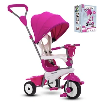 Immagine di smarTrike Breeze Plus Triciclo per Bambini di età 1,2,3 anni 4 in 1 Multi stadio, Rosa Principessa