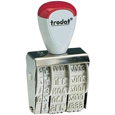 Immagine di Timbro Dateur Trodat 1010 Inchiostri separati Modifica della data con le ruote dimensioni dell&#039;impronta 4 mm nero