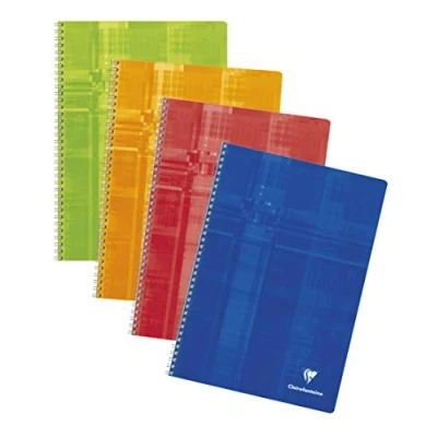 Immagine di Clairefontaine 8143C Un Quaderno a spirale A4 21x29,7 cm 100 pagine quadretties 4x8 mm carta bianca 90g copertina in laminata colore casuale