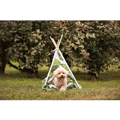 Immagine di Croci Cuscino per Cani e Gatti in Morbida Microfibra a Forma di Amaca Cuccia Cane Gatto con Morbido Imbottito all&#039; Interno Fantasia Jungle Tepee Misure: 50X48X70 CM